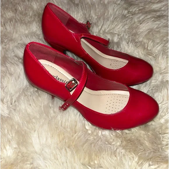 Red patten leather Pumps - Picture 3 of 4